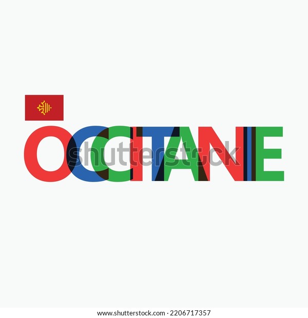 Occitanie Vector Rgb Overlapping Letters Typography Stock Vector ...