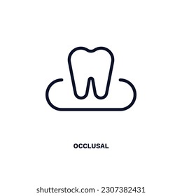 occlusal icon. Thin line occlusal icon from dental health collection. Editable occlusal symbol can be used web and mobile