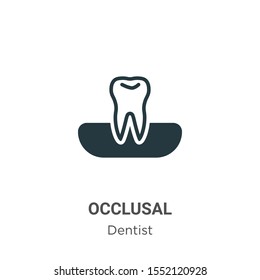 Occlusal vector icon on white background. Flat vector occlusal icon symbol sign from modern dentist collection for mobile concept and web apps design.