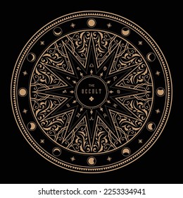 Occult Art symbolism occultism label vintage vector