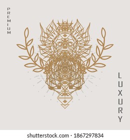 occult ethnic logos, amalgamation of sun gods, ornaments, and nature