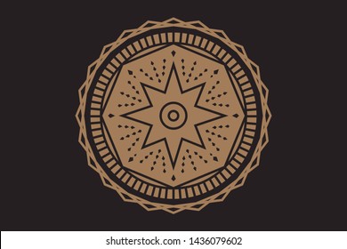 Occult eye sign with ornamental mandala. Mystical symbol of bohemian design. Sacred eye tattoo.