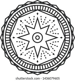 Occult eye sign with ornamental mandala. Mystical symbol of bohemian design. Sacred eye tattoo.