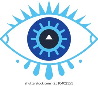 Símbolo ocular oculto. Símbolo de cor misteriosa esotérico