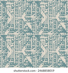 Occult Geometric Witchcraft Seamless Pattern with magic symbols. Vector illustration
