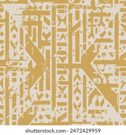 Occult Geometric Witchcraft Seamless Pattern with magic symbols. Vector illustration