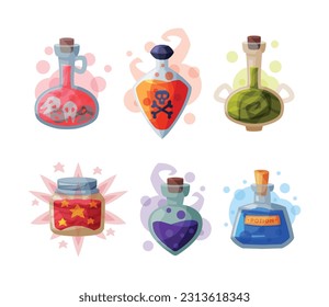 Occult Magic Objects for Mystic Rituals and Witchcraft Vector Set