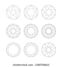 Occult signs, occultism, alchemy and astrology symbols.vector illustration. Geometric Logo Design