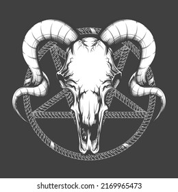 Occult Symbol Goat Skull Against Pentagram Stock Vector (Royalty Free ...