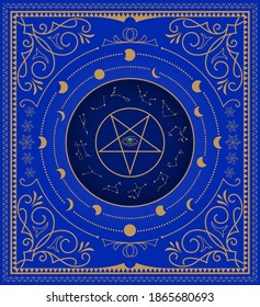 occult symbolism Divine magic occultism vintage label vector