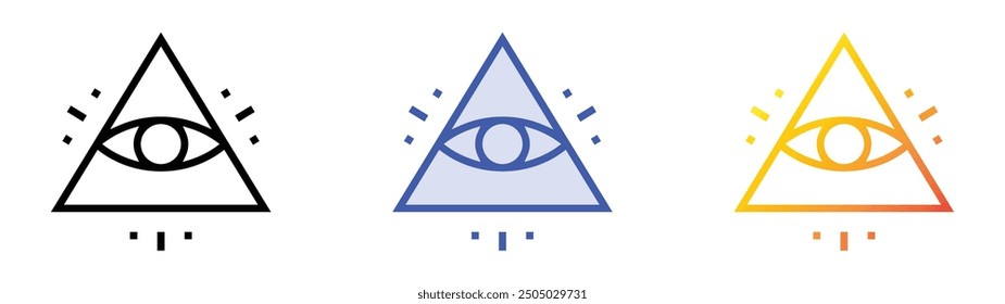 occult symbols icon. Linear, Blue Fill and Gradient Style Design Isolated On White Background
