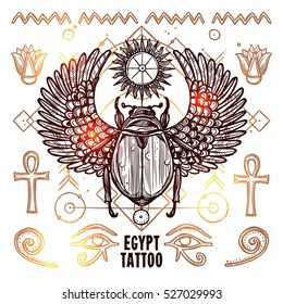 Occult Tattoo Sketch Poster Vector Illustration