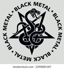 
occultic sign with pentogram and snake, grunge vintage design t shirts
