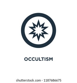 Occultism icon. Black filled vector illustration. Occultism symbol on white background. Can be used in web and mobile.