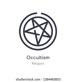 occultism outline icon. isolated line vector illustration from religion collection. editable thin stroke occultism icon on white background