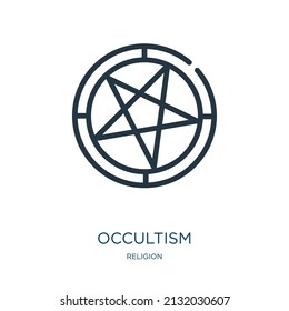 occultism thin line icon. magic, esoteric linear icons from religion concept isolated outline sign. Vector illustration symbol element for web design and apps.