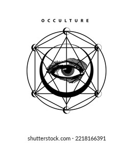 Occulture geometry art streetwear design vector