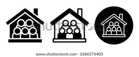 Occupancy Icon Collection Glyph and Mixed Vector Illustration
