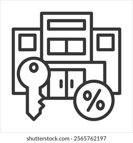 Occupancy Rate Icon Vector Illustration Outline Style