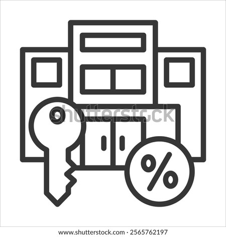 Occupancy Rate Icon Vector Illustration Outline Style