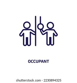icono del ocupante de la colección de personas. Ocupante lineal delgado, ocupación, icono de contorno empresarial aislado en fondo blanco. Señal de ocupante de vector de línea, símbolo para web y móvil