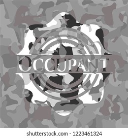 Occupant on grey camo pattern