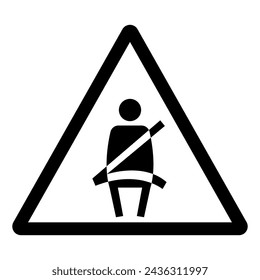 Occupants Must Be Seated and Belted When Vehicle Is In Motion Symbol Sign, Vector Illustration, Isolate On White Background Label .EPS10