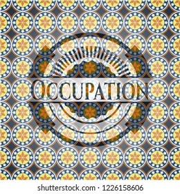 Occupation arabic badge background. Arabesque decoration.