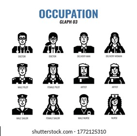 Occupation Avatar glyph icon set03.