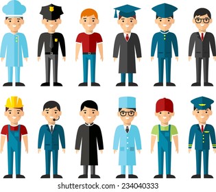 Occupation avatars in colorful style 