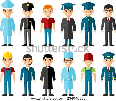 Occupation avatars in colorful style 