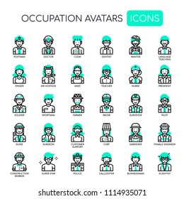 Occupation Avatars , Thin Line and Pixel Perfect Icons