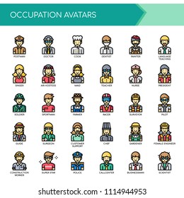 Occupation Avatars , Thin Line and Pixel Perfect Icons