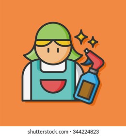 occupation character cleaner icon