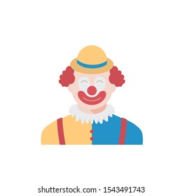 Occupation circus clown in traditional makeup, cartoon friendly clown avatar vector Illustration