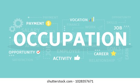 Occupation concept illustration. Idea of activity, career and job.