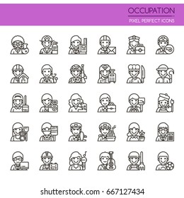 Occupation Elements , Thin Line and Pixel Perfect Icons
