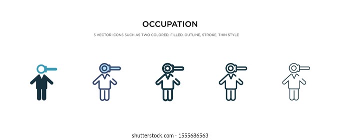 occupation icon in different style vector illustration. two colored and black occupation vector icons designed in filled, outline, line and stroke style can be used for web, mobile, ui