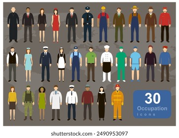 Occupation icon set. Vector illustration
