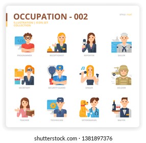 Occupation icon set for web design, book, magazine, poster, ads, app, etc.