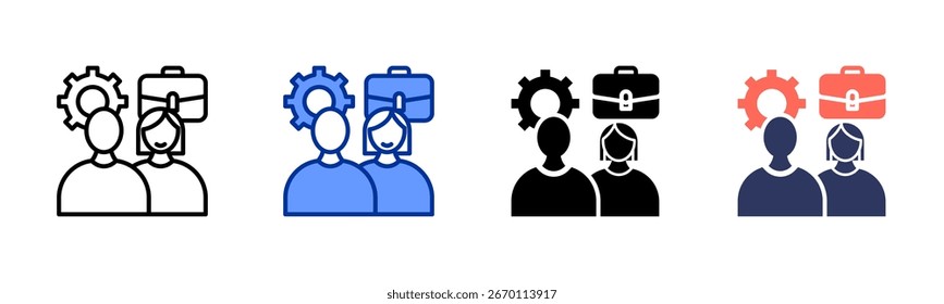 ícone Ocupação folha coleção de vários estilos