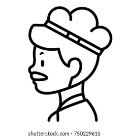 Occupation Icon with White Background. Chef