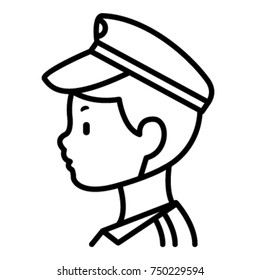Occupation Icon with White Background. Police