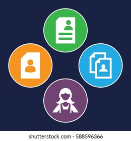 occupation icons set. Set of 4 occupation filled icons such as maid