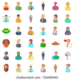 Occupation icons set. Cartoon style of 36 occupation vector icons for web isolated on white background