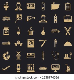 Occupation icons set. Simple style of 36 occupation vector icons for web for any design