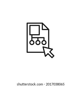 Occupation and industry concept. Profession of developer. Line icon of round and square elements of algorithm