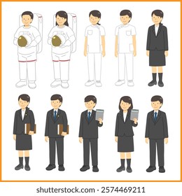 Occupation Multiple People Illustration Set