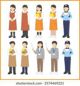 Occupation Multiple People Illustration Set