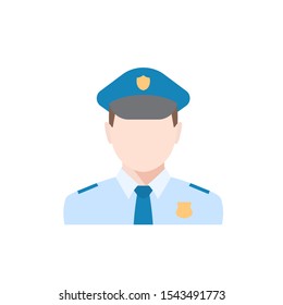 Occupation Policeman avatar vector icon illustration isolated